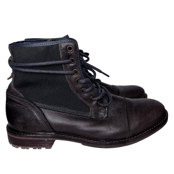 Vintage ALDO Brown Leather Canvas Combat Boots Men’s US 10 EU 43 Made Portugal main image 15